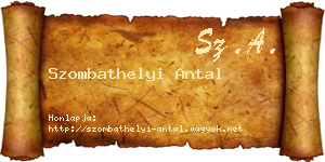 Szombathelyi Antal névjegykártya